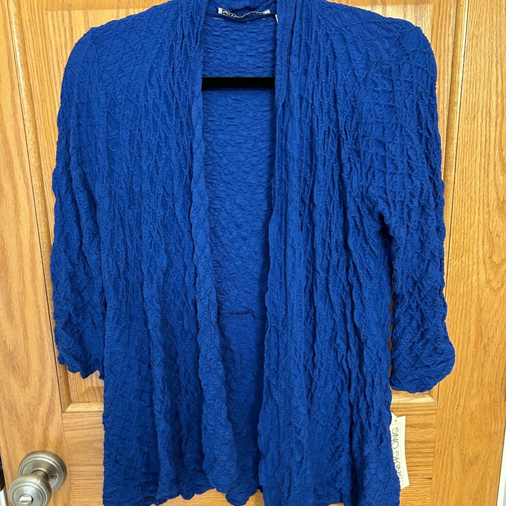 SnoSkins Blue Cardigan NEW WITH TAGS *Size Medium*